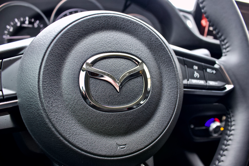 The steering wheel on the Sport trim.